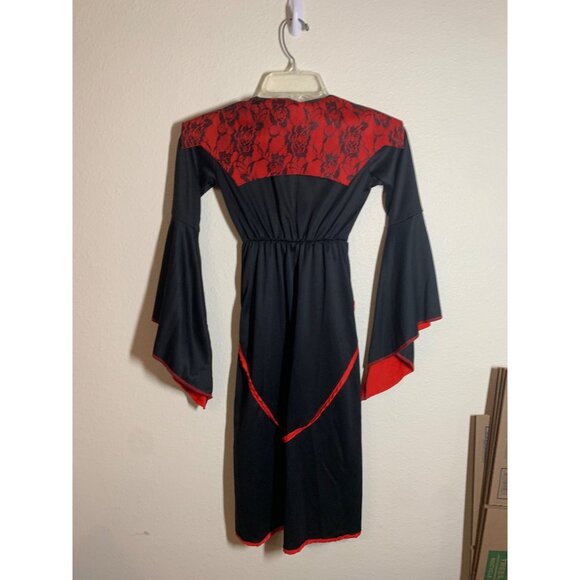 Halloween Costume Vampire Dress Bats Cats Black Red Girls Size Small - Picture 5 of 7